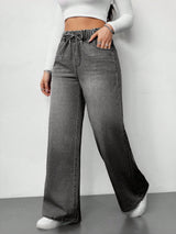 Ash Drift Wide-Leg Denim – Grey Wide-Leg Jeans Style View – Glossia Fashion