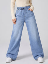 Soft Life Drawstring Wide Legs – Light Blue