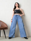 Pale Azure Pull-On Wide Jeans