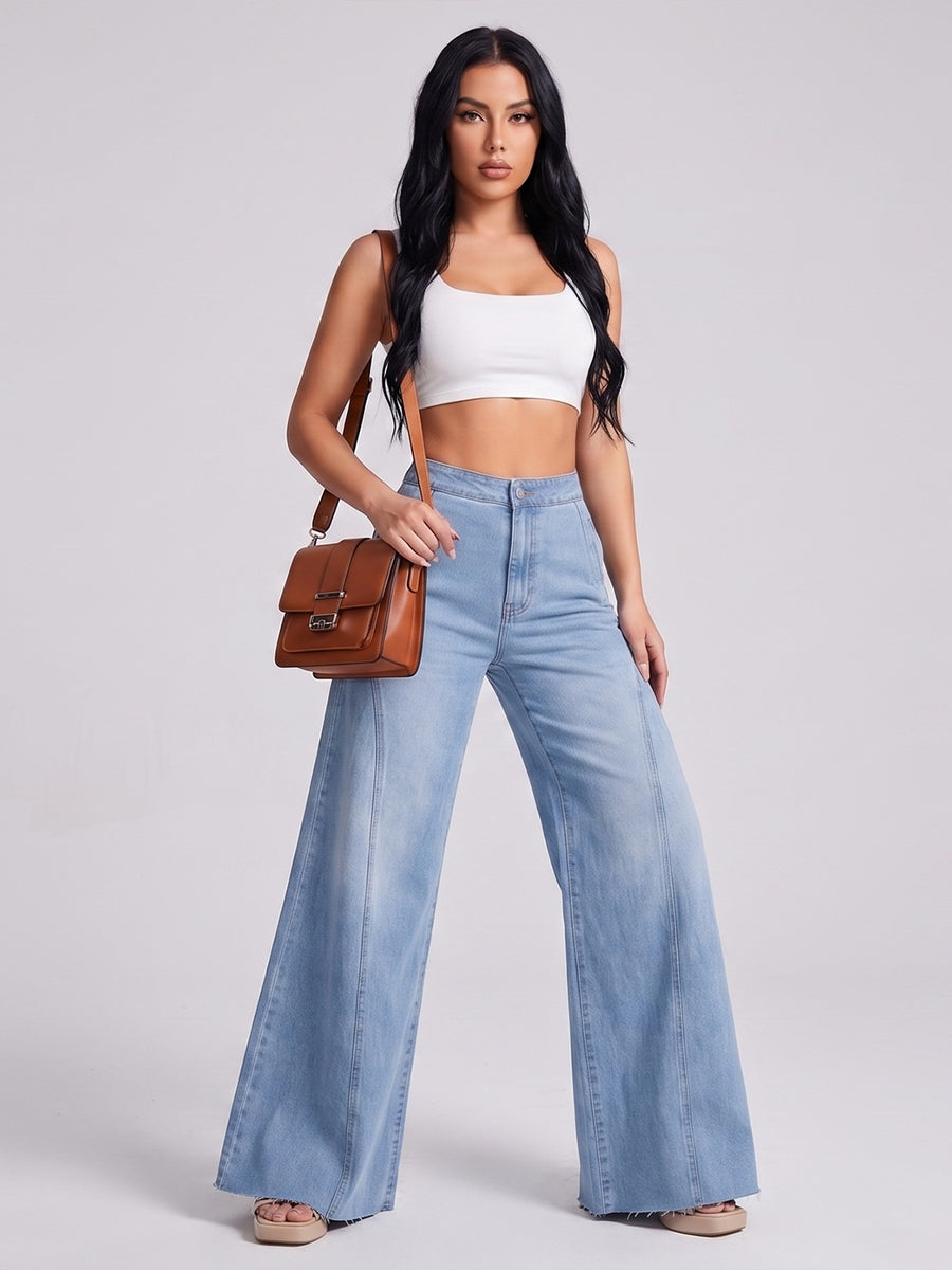 Seams Legit Panel Flares – Light Blue