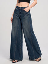 Big Swing Energy Palazzo Flares – Green Tint Blue