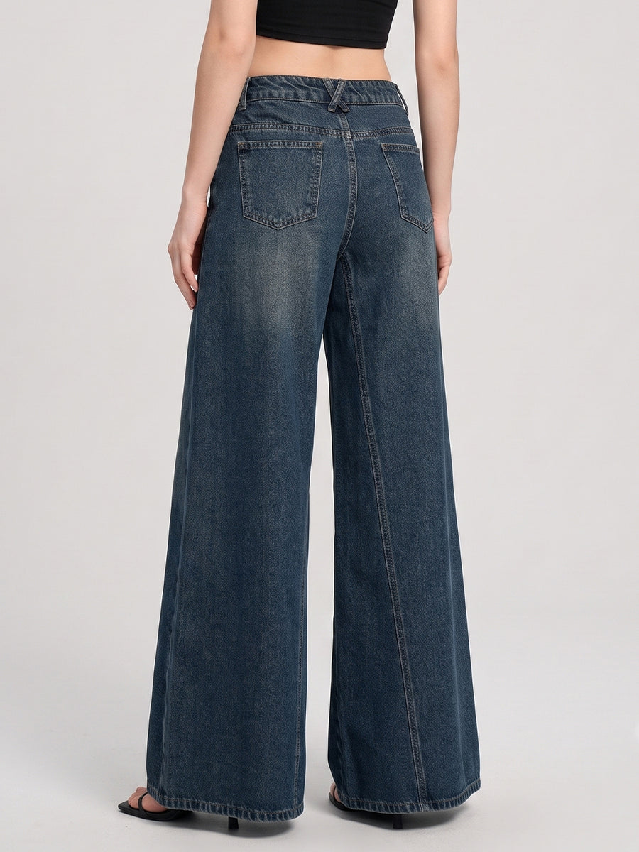 Big Swing Energy Palazzo Flares – Green Tint Blue