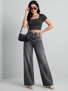 Long Story Tall Flared Wide Legs – Black