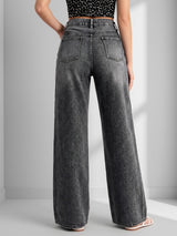 Long Story Tall Flared Wide Legs – Black