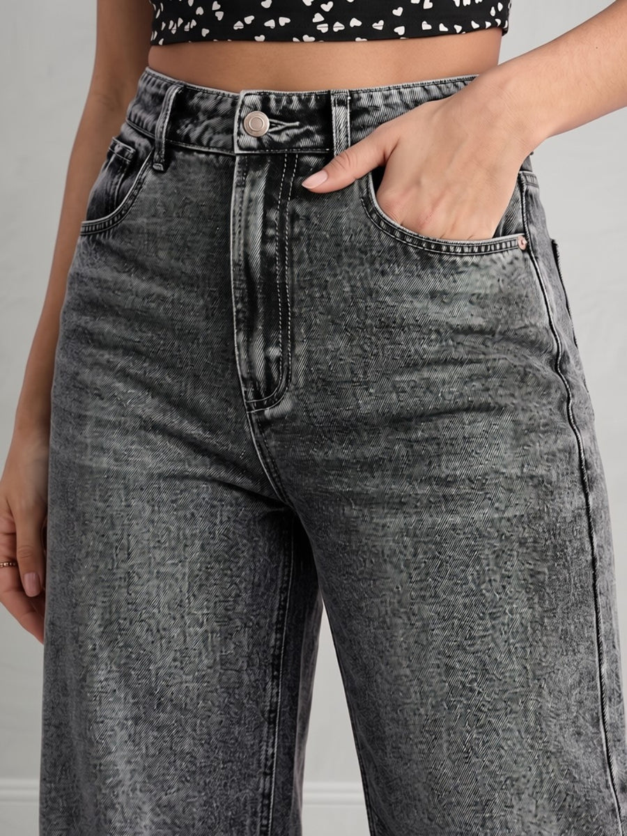 Long Story Tall Flared Wide Legs – Black