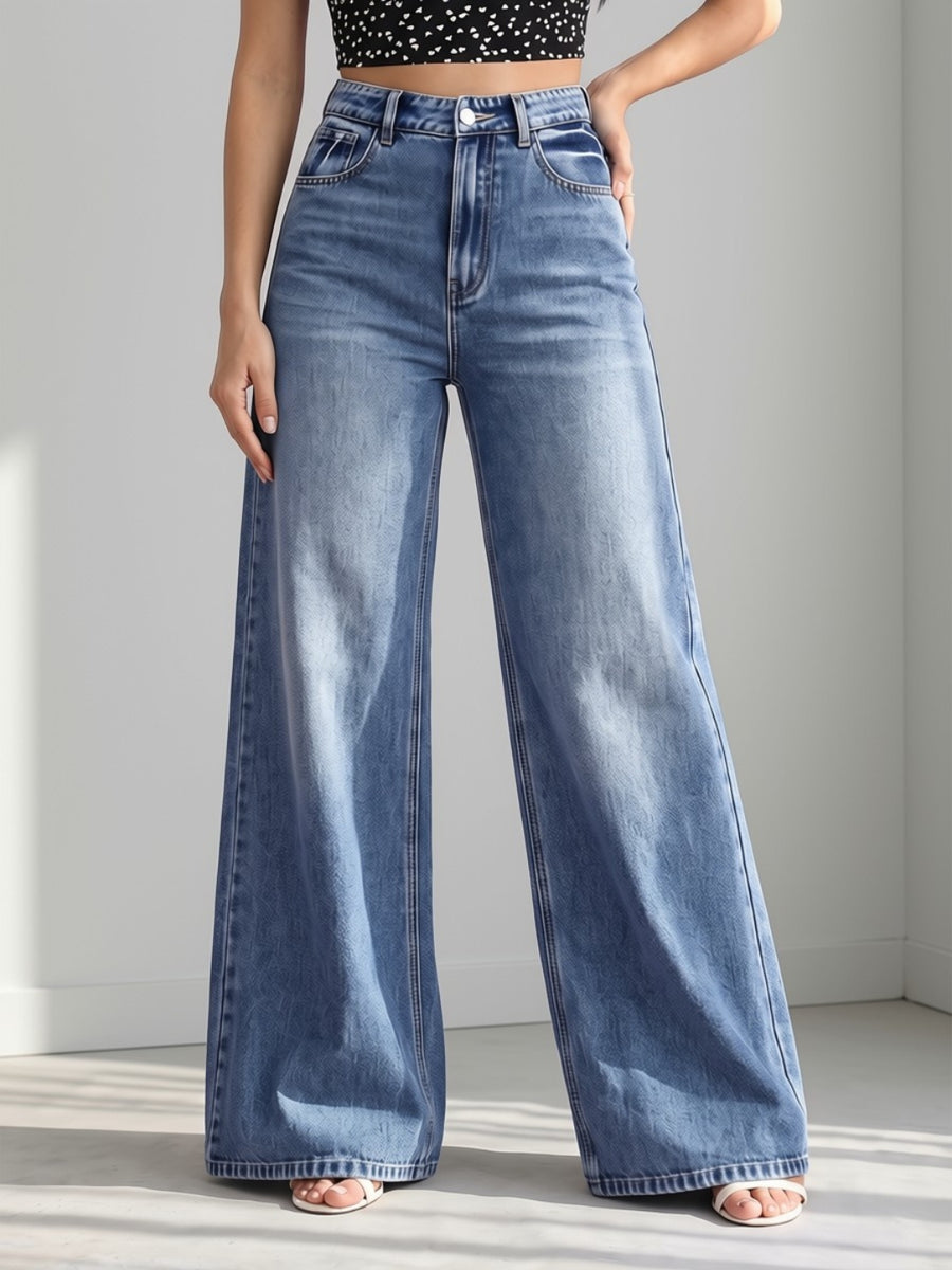 Long Story Tall Flared Wide Legs – Blue