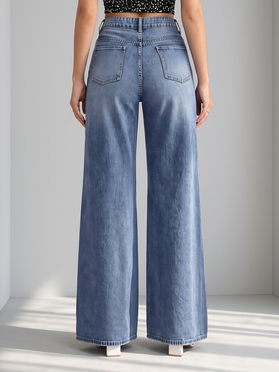 Long Story Tall Flared Wide Legs – Blue
