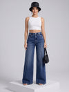 Long Story Tall Flared Wide Legs – Dark Blue