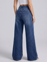 Long Story Tall Flared Wide Legs – Dark Blue