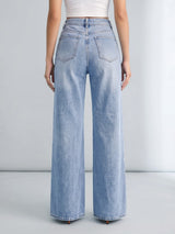 Long Story Tall Flared Wide Legs – Light Blue
