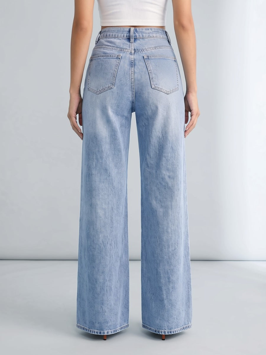 Long Story Tall Flared Wide Legs – Light Blue