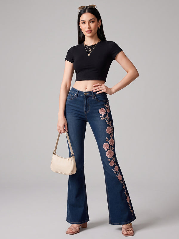 Rose Vine Rendezvous Bootcuts