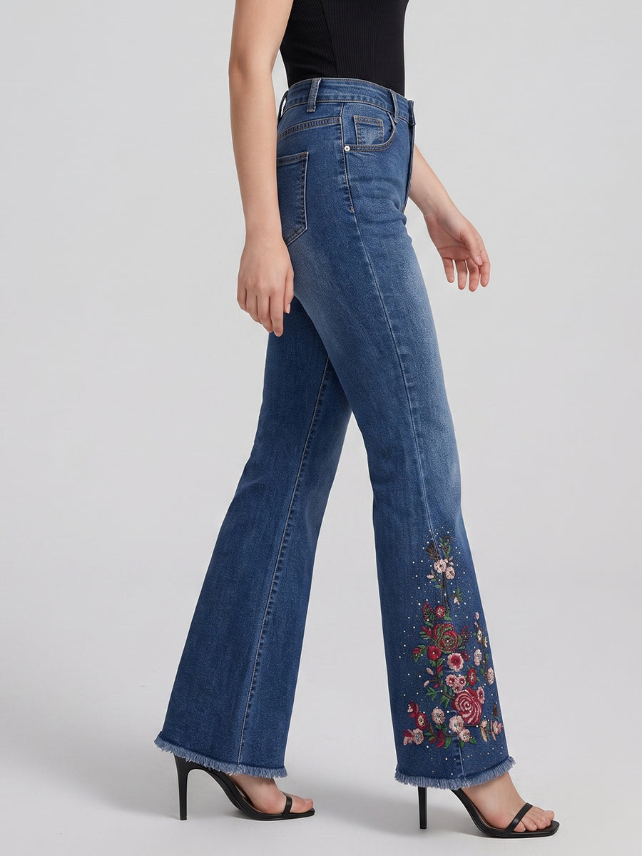 Bloom at the Hem Flared Bootcuts