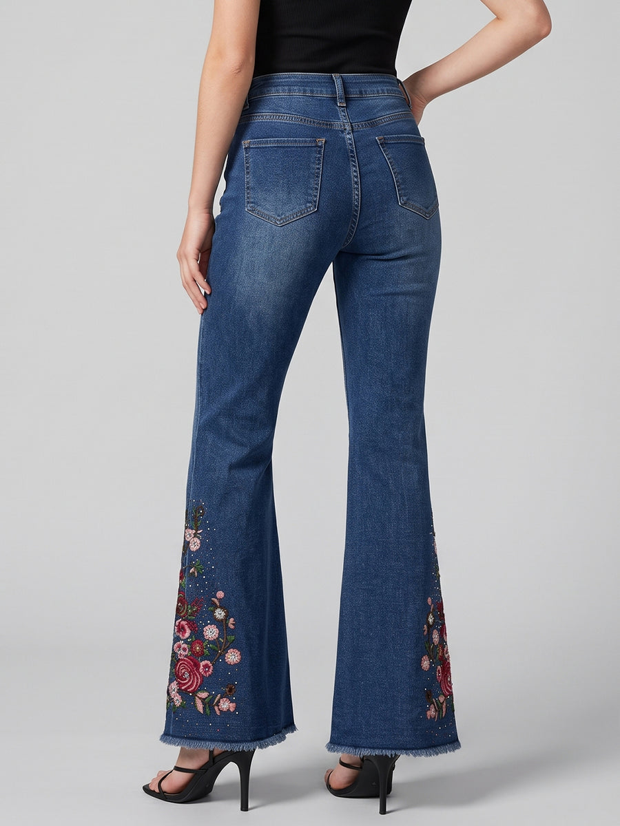 Bloom at the Hem Flared Bootcuts