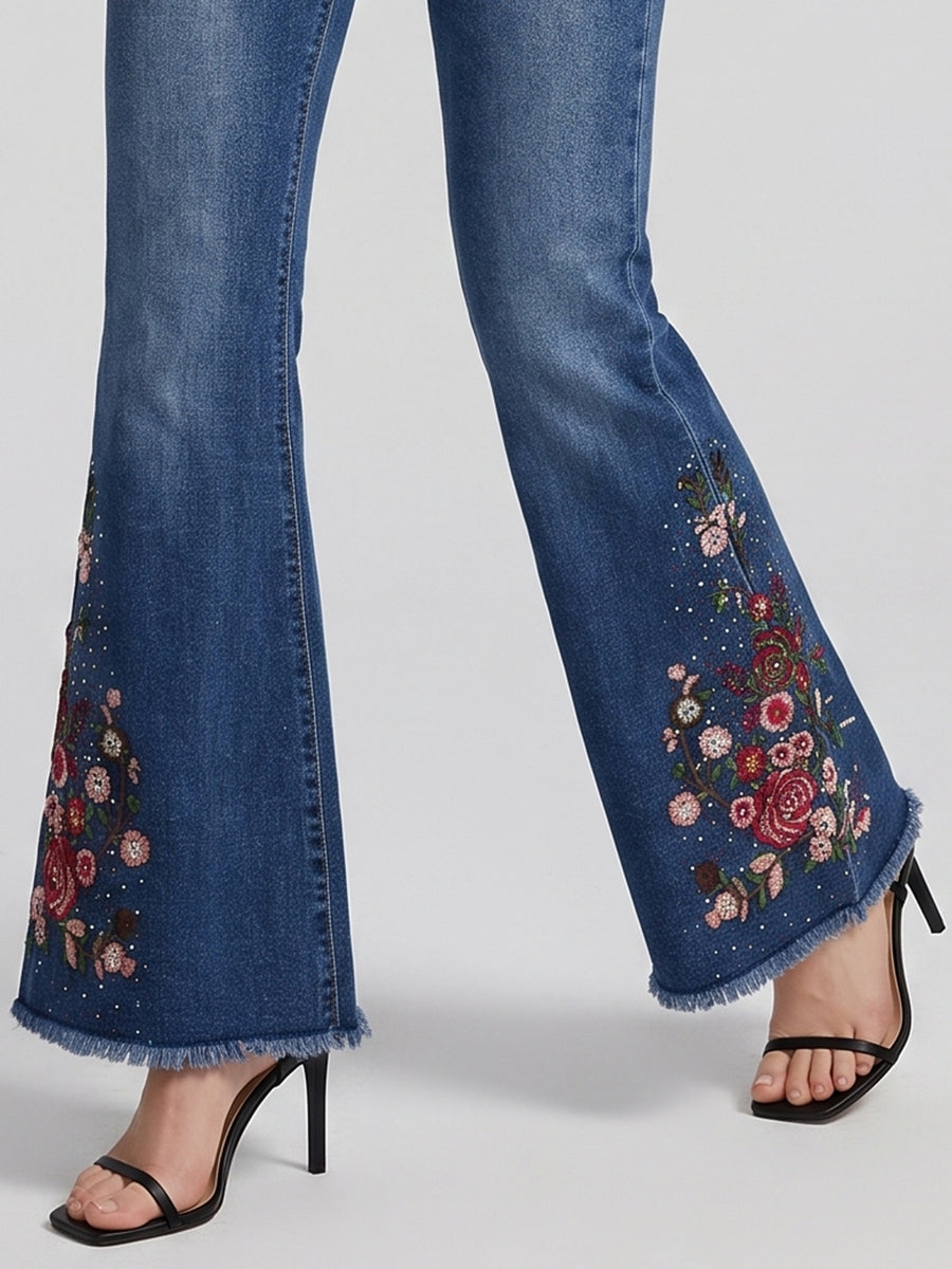 Bloom at the Hem Flared Bootcuts