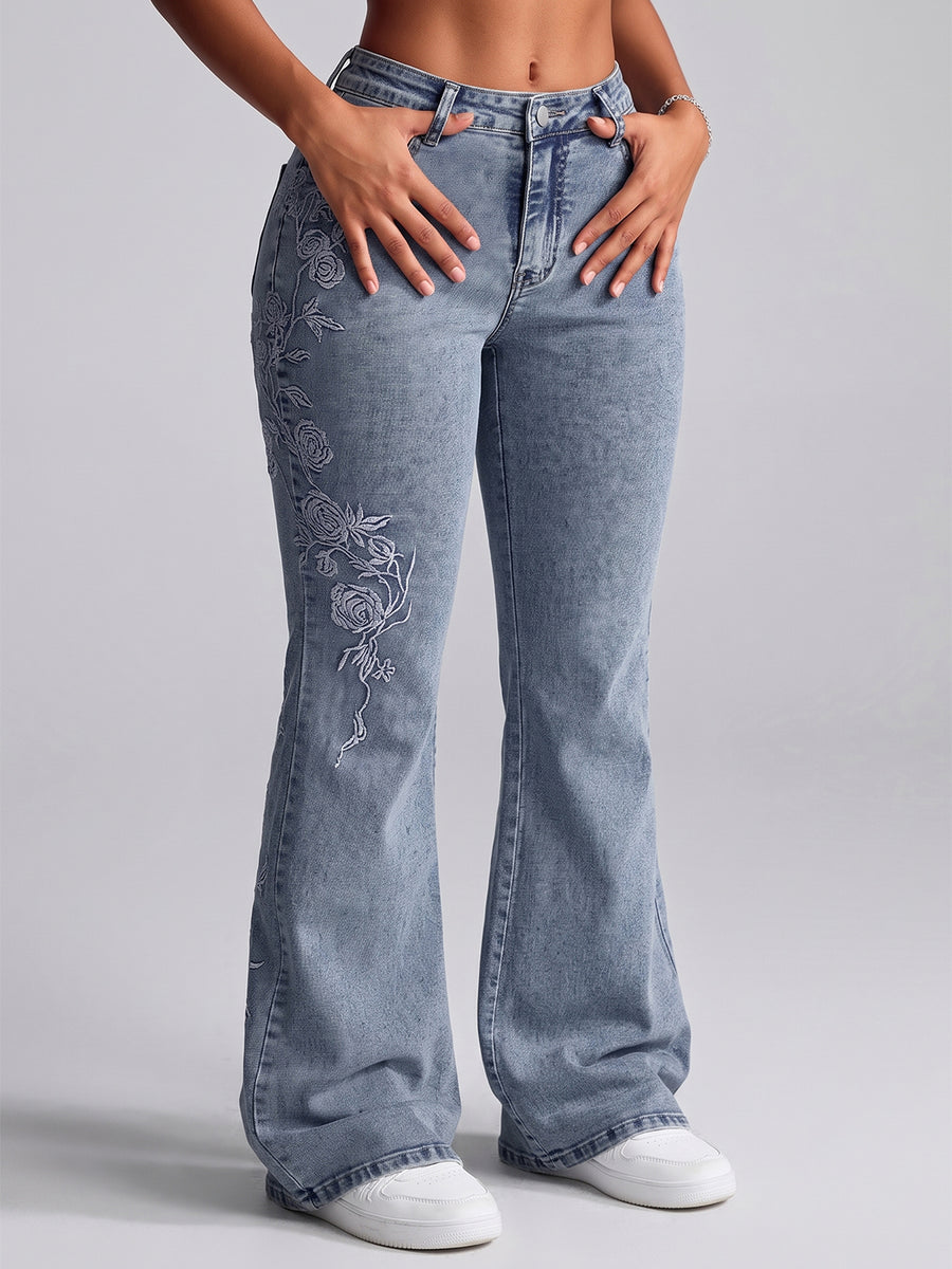 Tonal Petals Bootcuts