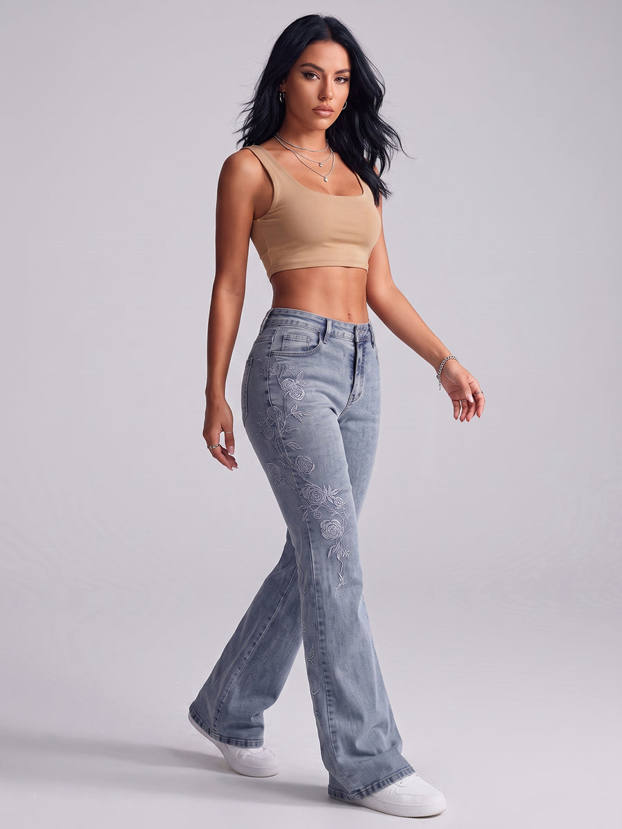 Tonal Petals Bootcuts