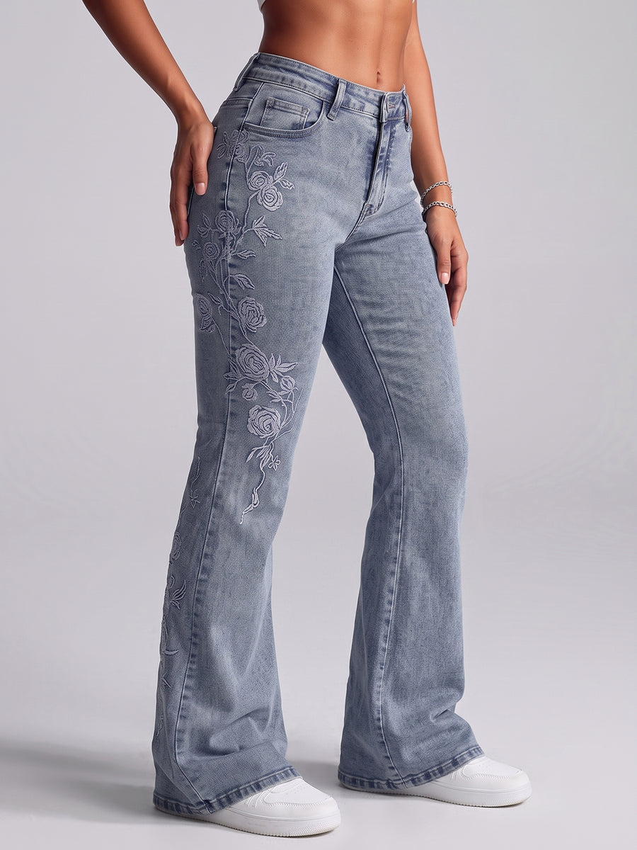 Tonal Petals Bootcuts