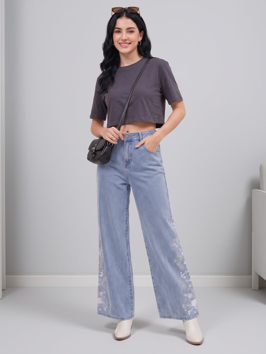 Blush Petal Straight Jeans