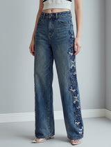 Moonlit Floral Straight Jeans