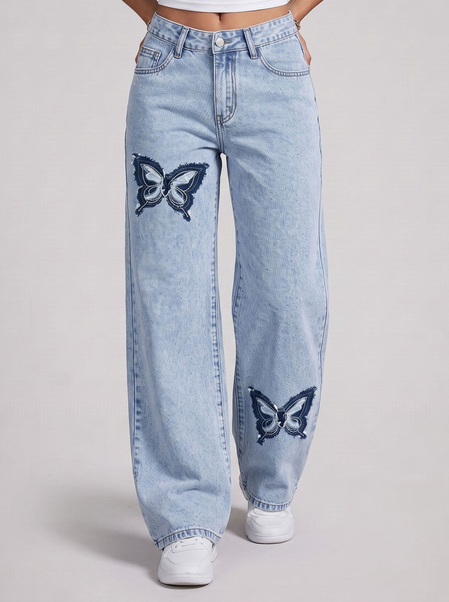 Social Butterfly Straight Jeans