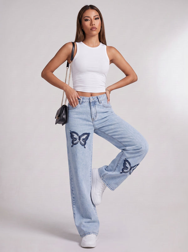 Social Butterfly Straight Jeans