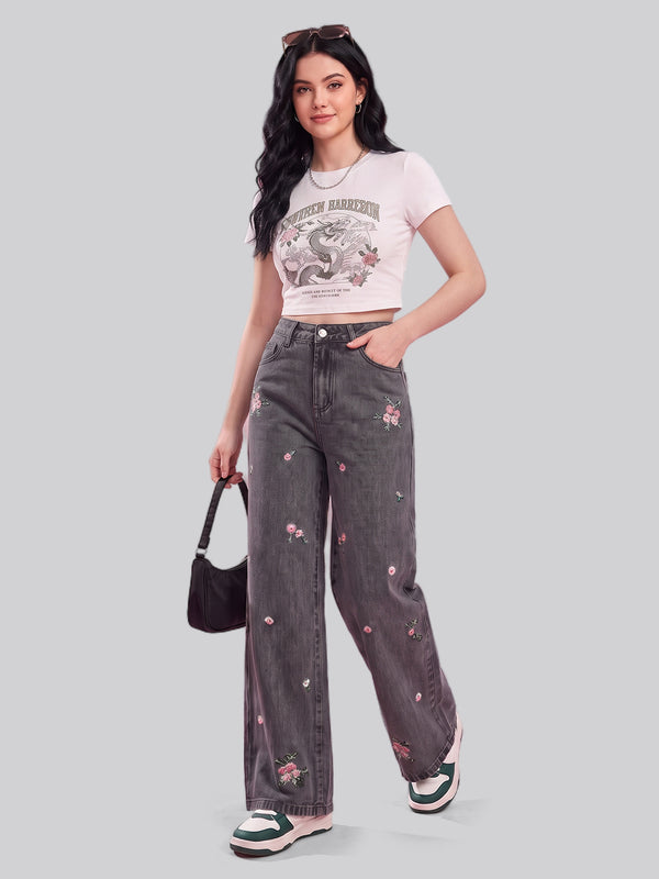 Petite Posy Straight Jeans – Black