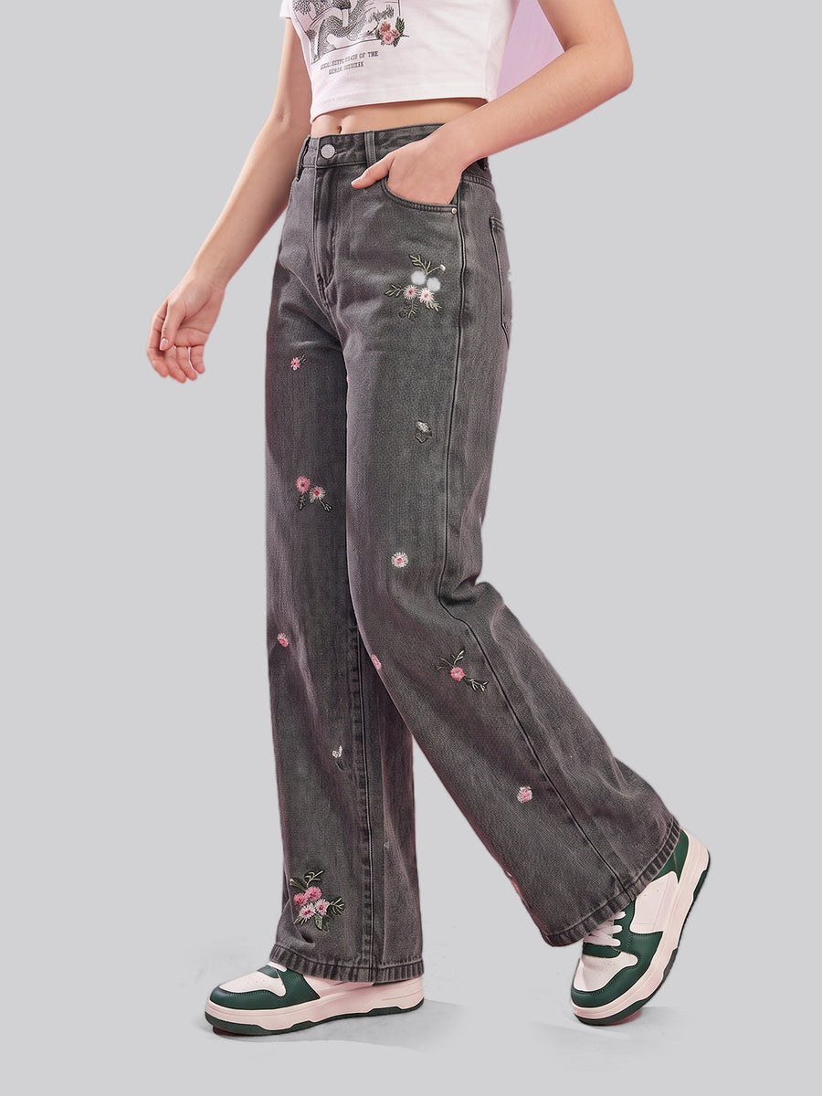 Petite Posy Straight Jeans – Black