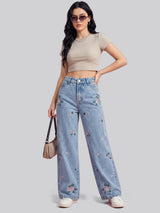 Petite Posy Straight Jeans – Light Blue