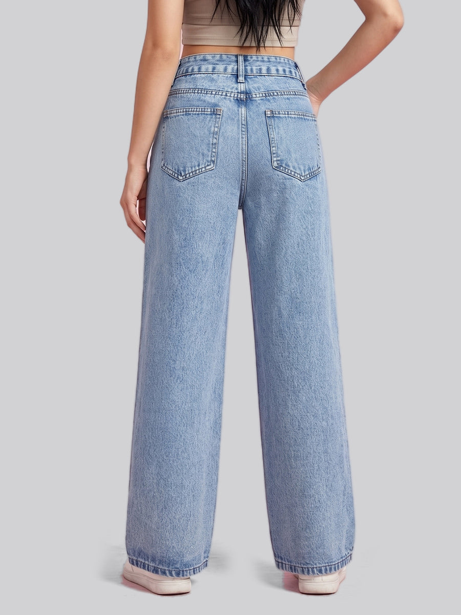 Petite Posy Straight Jeans – Light Blue
