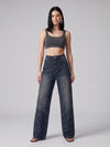 Starry Night Rhinestone Straight Jeans – Brown Blue