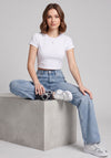 Starry Night Rhinestone Straight Jeans – Light Blue