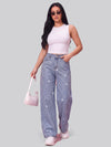Full Glam Rhinestone Straight Jeans – Light Blue