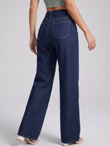 Galaxy Girl Rhinestone Straight Jeans – Navy Blue