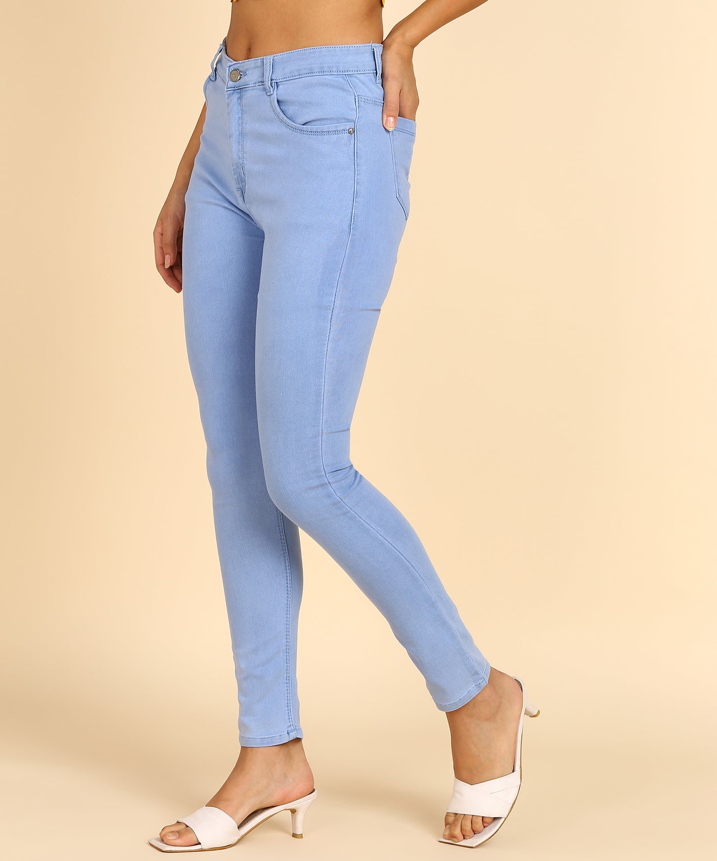 Ice Blue High Rise Slim Fit Skinny Jeans- 5100