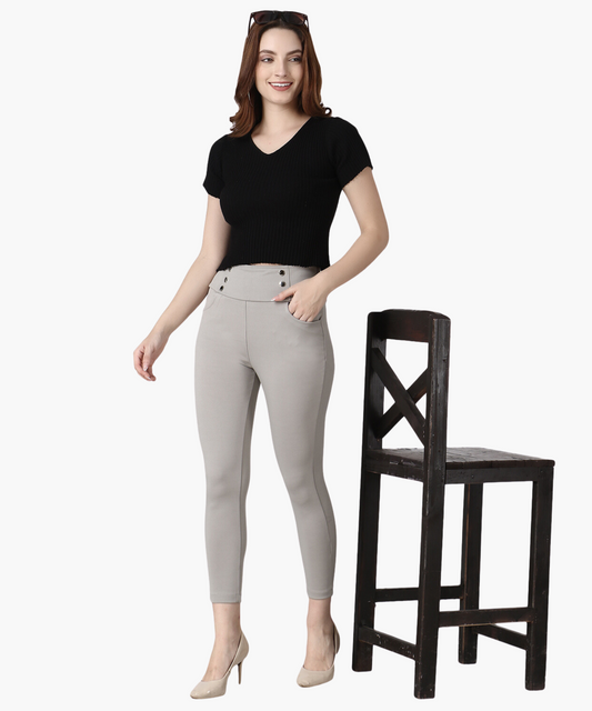 Quill Grey High Rise Curve Hugging Jeggings