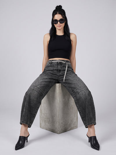 Bend the Rules Barrel Leg Jeans – Black