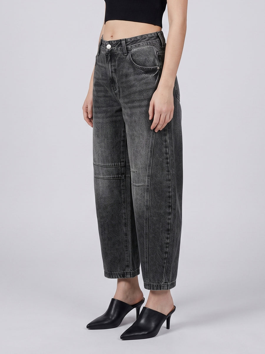 Bend the Rules Barrel Leg Jeans – Black