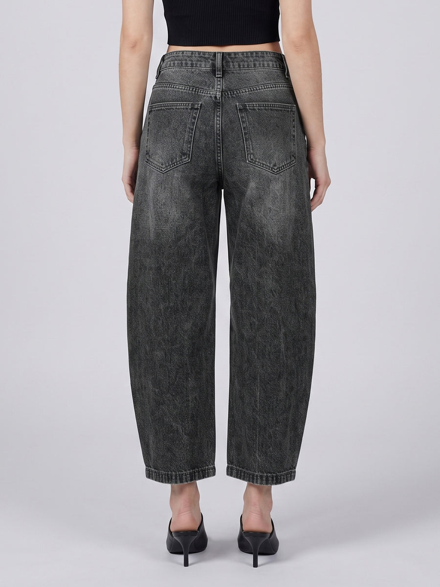Bend the Rules Barrel Leg Jeans – Black