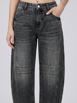 Bend the Rules Barrel Leg Jeans – Black
