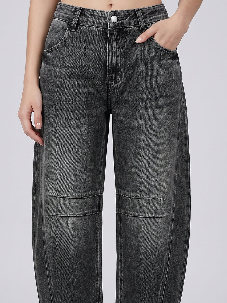 Bend the Rules Barrel Leg Jeans – Black