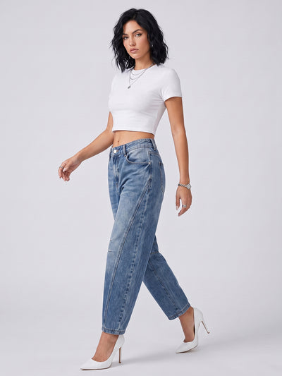 Bend the Rules Barrel Leg Jeans – Blue
