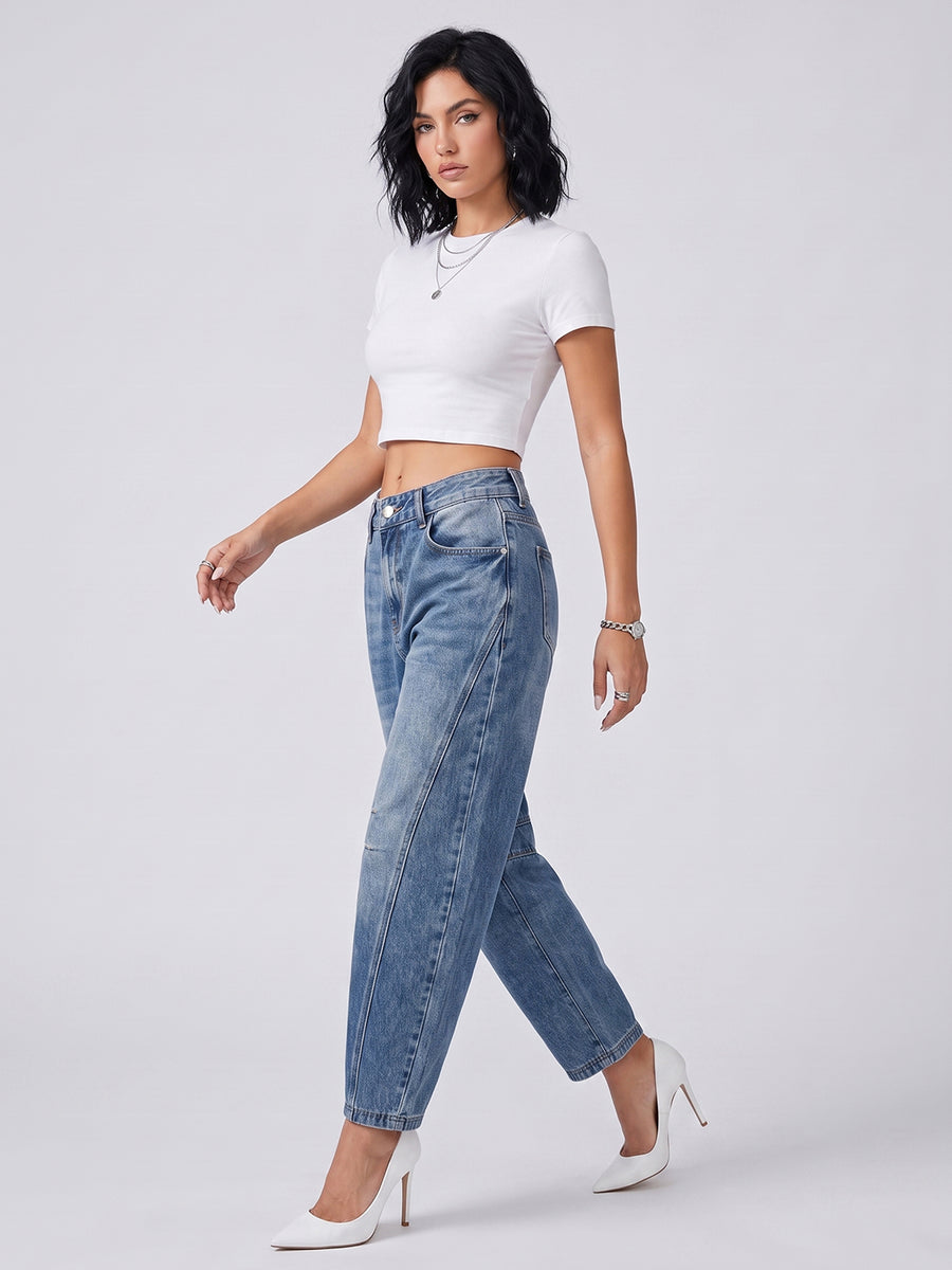 Bend the Rules Barrel Leg Jeans – Blue