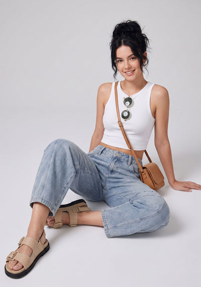 Bend the Rules Barrel Leg Jeans – Light Blue