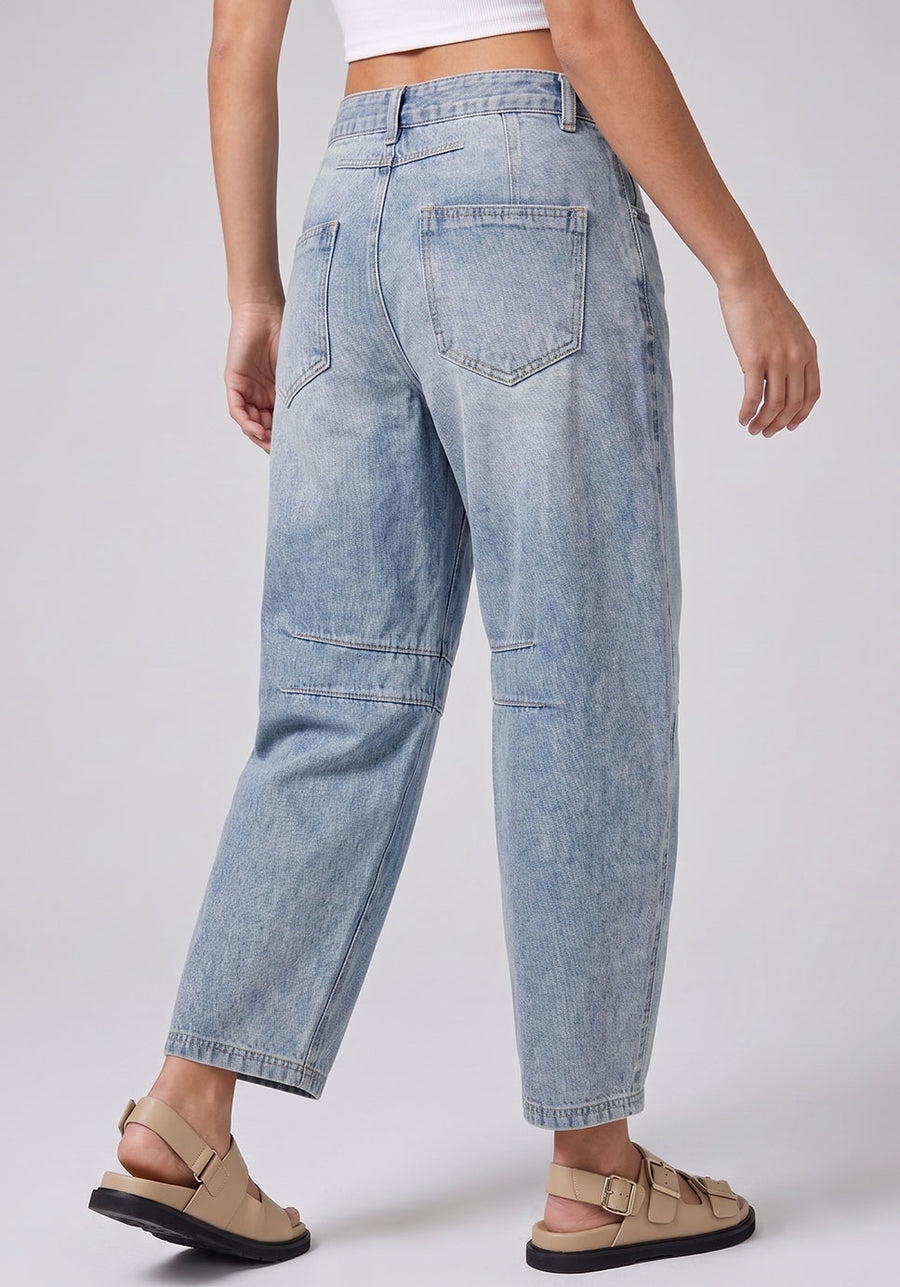 Bend the Rules Barrel Leg Jeans – Light Blue