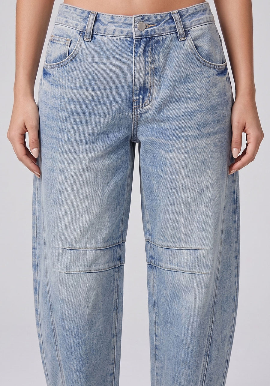 Bend the Rules Barrel Leg Jeans – Light Blue