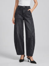 Horseshoe Hype Barrel Leg Jeans – Black