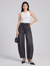 Horseshoe Hype Barrel Leg Jeans – Black