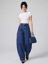 Horseshoe Hype Barrel Leg Jeans – Blue