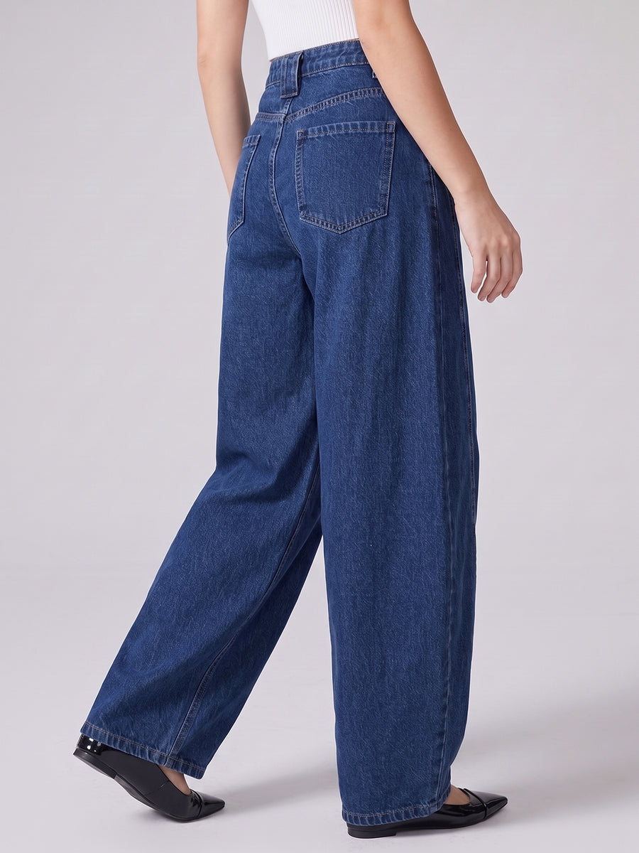 Horseshoe Hype Barrel Leg Jeans – Blue